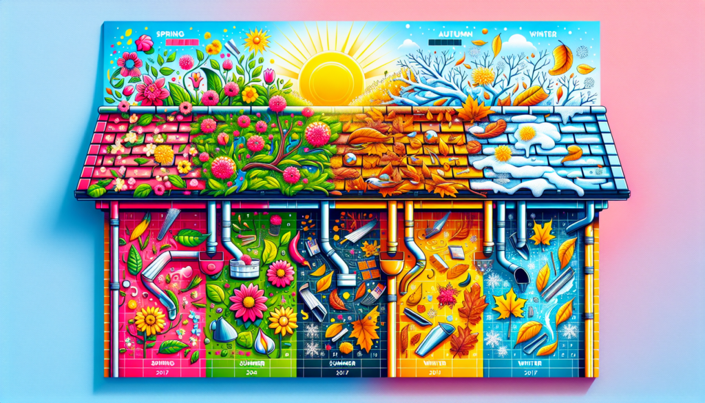 An illustration showing the optimal frequency for cleaning gutters to prevent blockages.